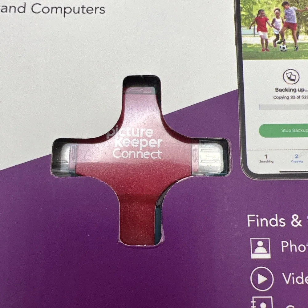 Picture Keeper Connect 32 GB Photo Video Contact Backup Drive Android Apple Blue